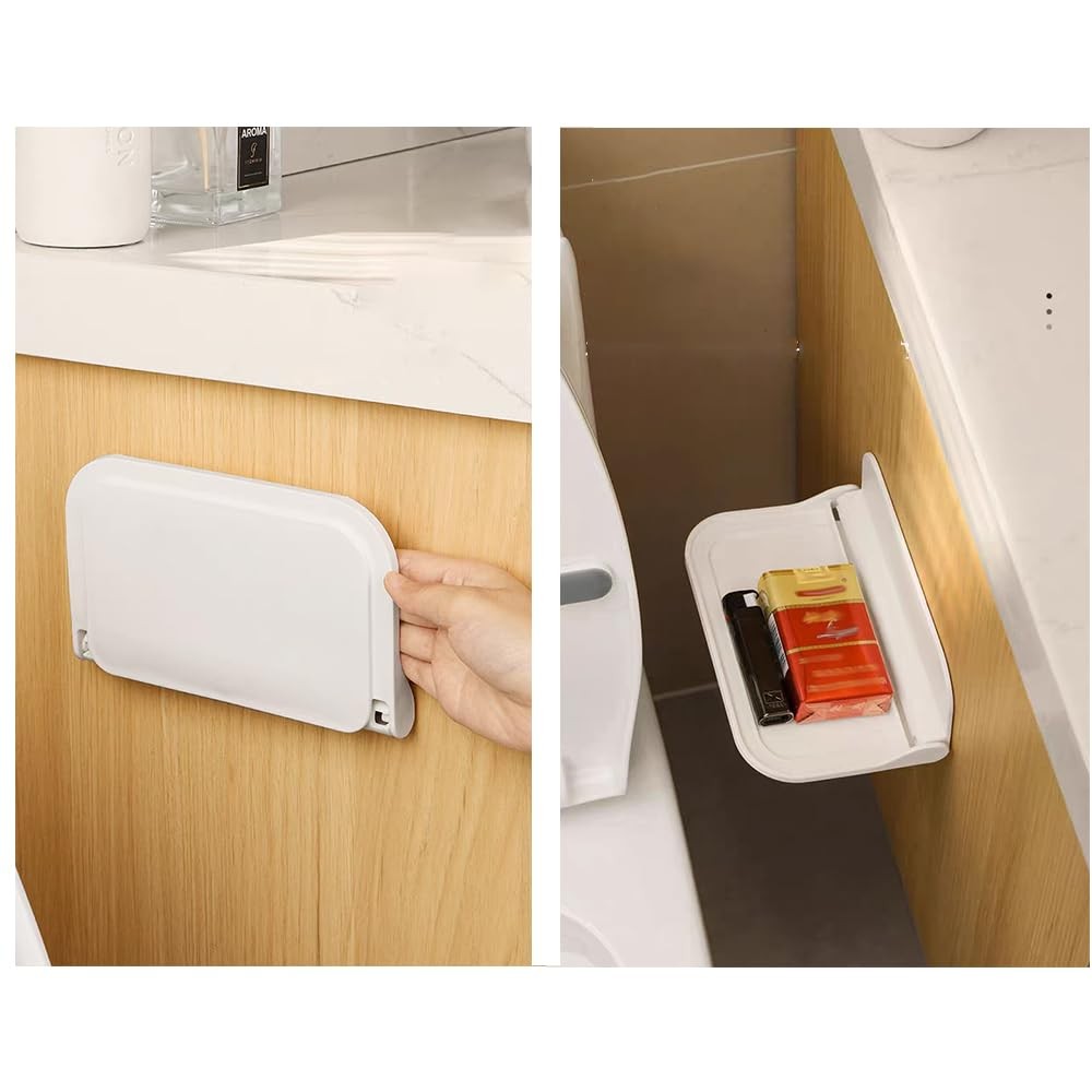 Foldable Wall Storage Holder,Rack Wall Shelf Plastic Floating Shelf Stick on ...