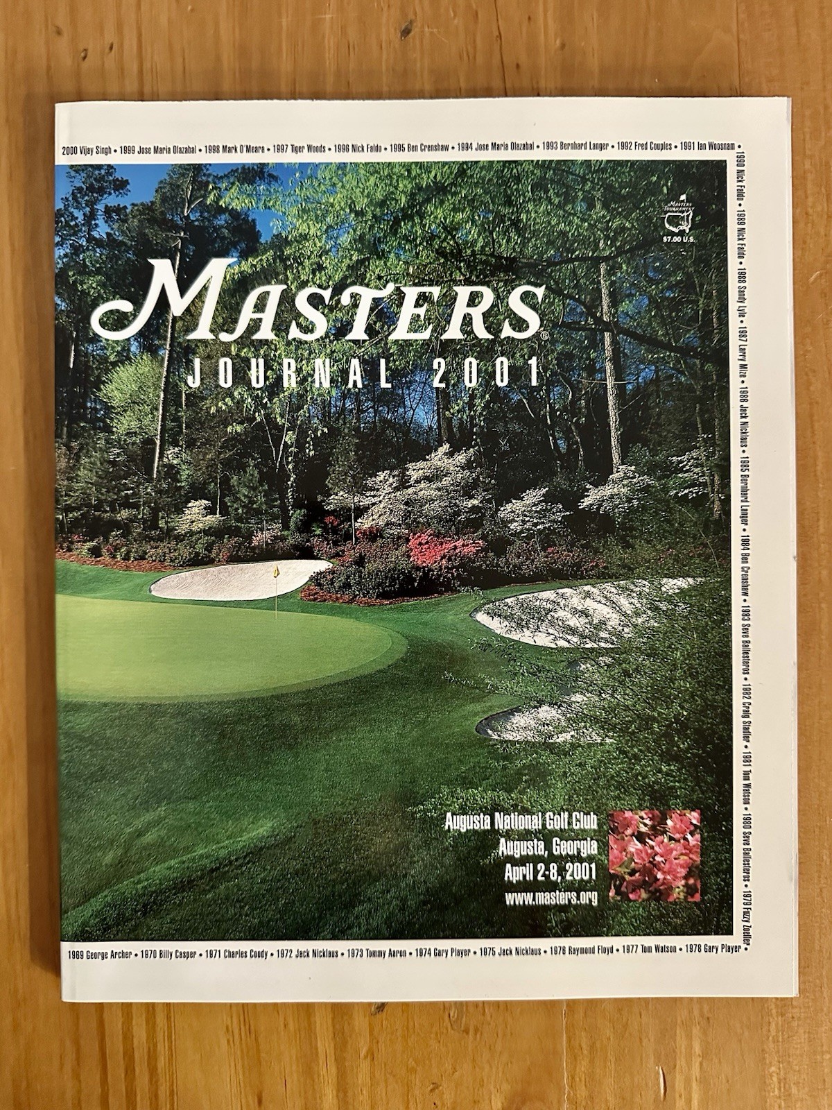 Vintage Golf 2001 Masters Official Augusta Program TIGER WOODS Champion New