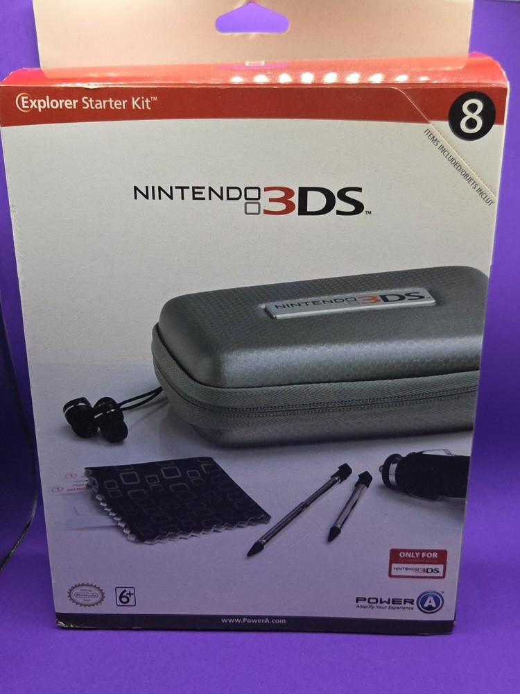 Nintendo 3ds Explorer Starter Kit Silver Case