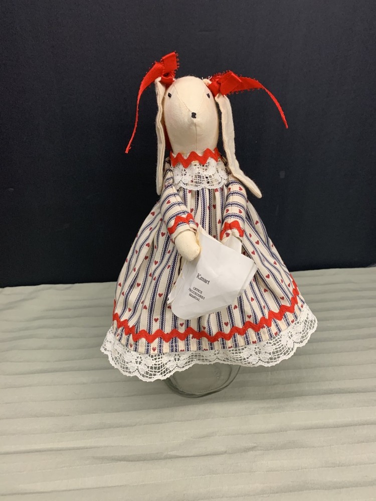 Cloth Bunny Rabbit Bottle Cover Handmade  White,Blue,Red,Floppy Ears Ribbons