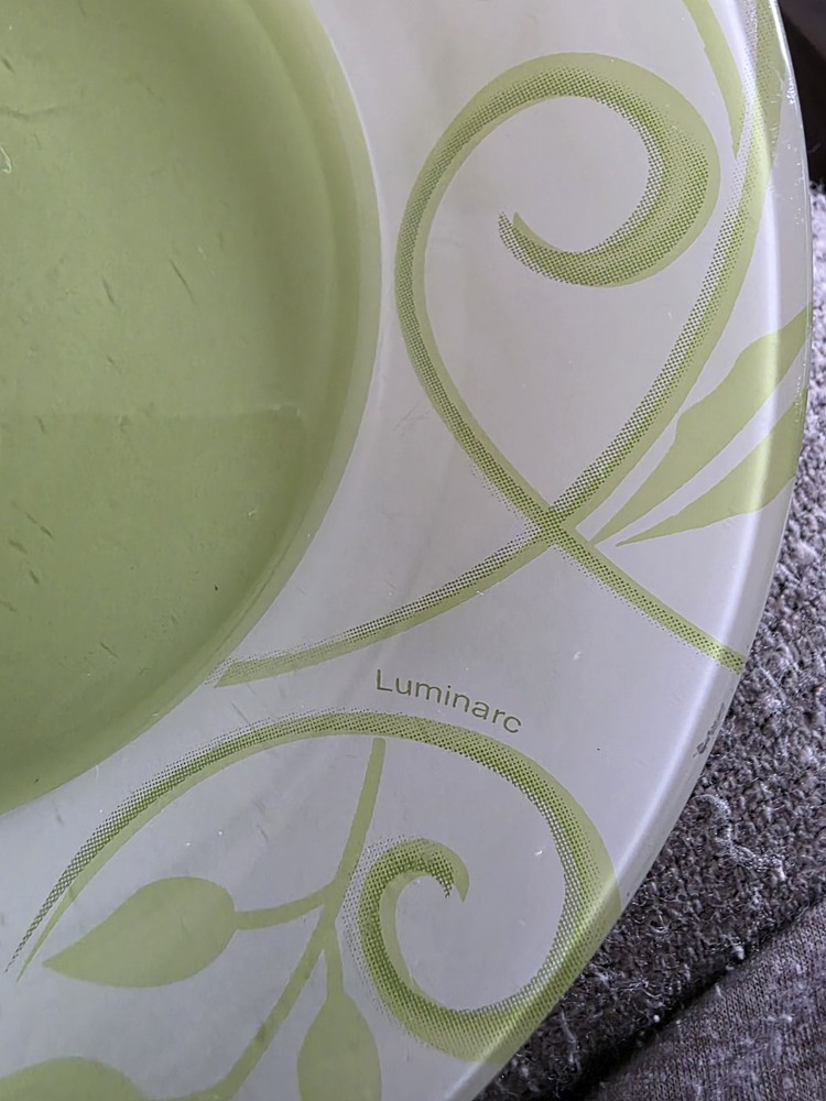 Luminarc Green Leaf Pattern Glass Dinnerware Set - 6-Piece