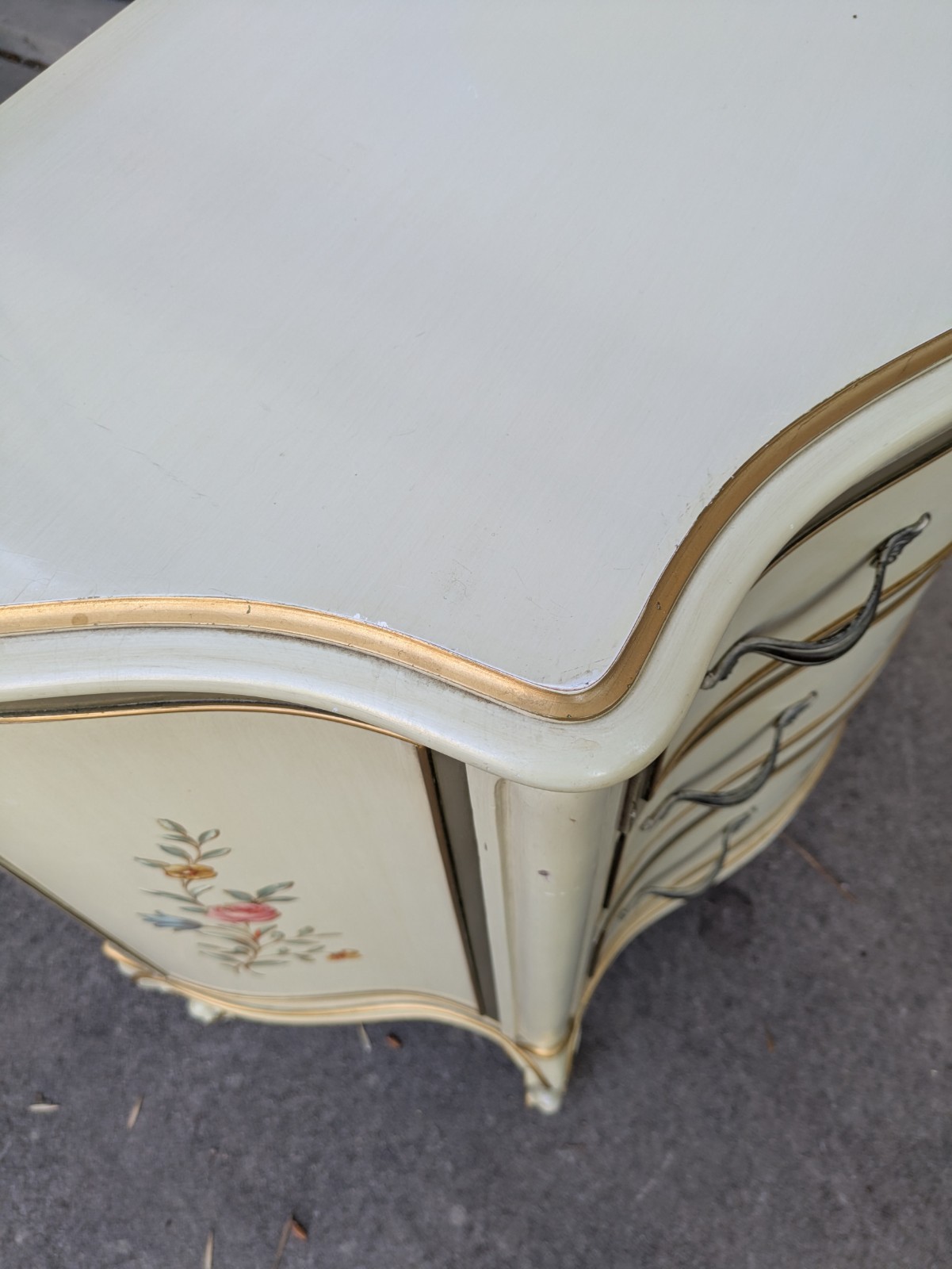 Vintage Drexel Touraine French Provincial Bachelor Dresser Chest of 3 Drawers