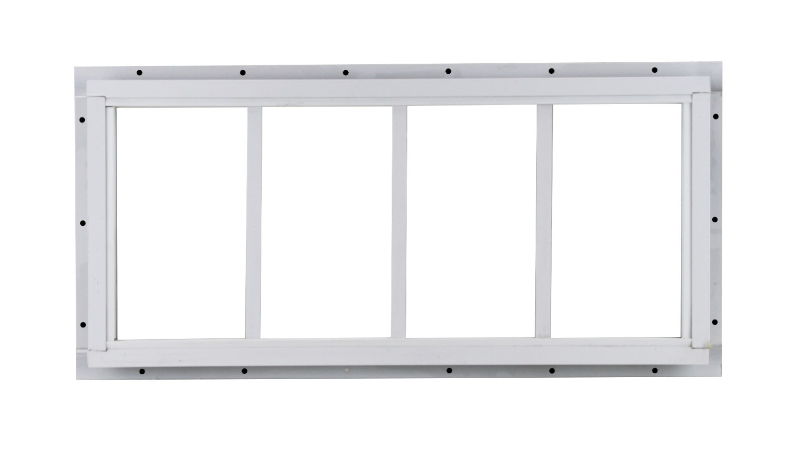 Shed Transom Window 10 x 23 White J-Channel Tempered Glass, Singel Pane