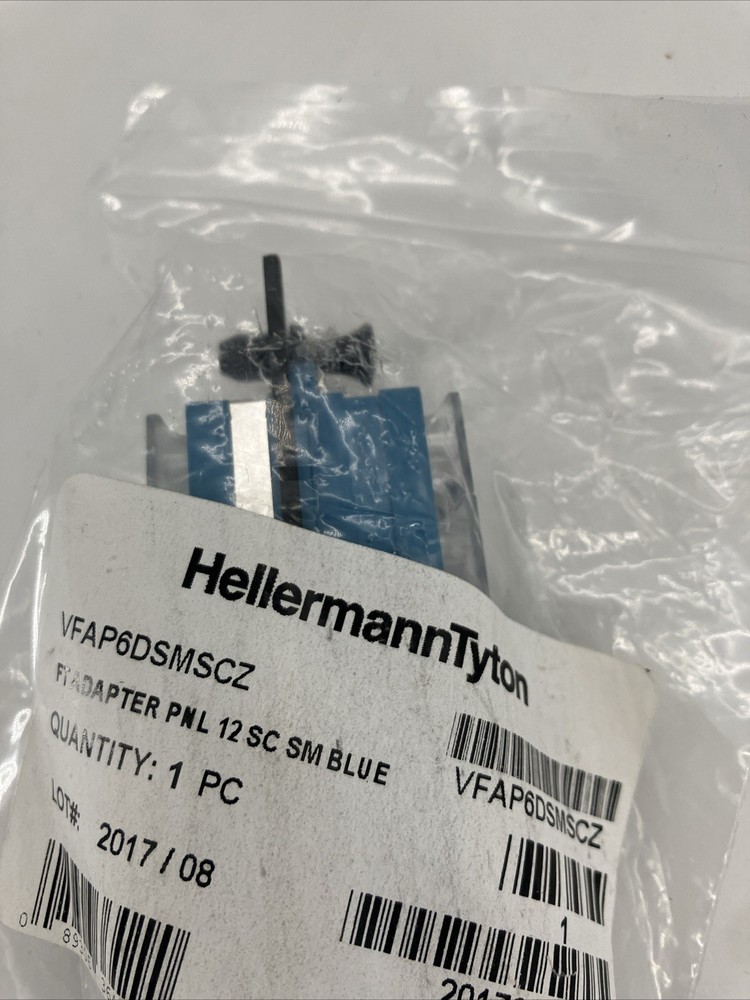 hellermanntyton VFAP6DSMSCZ Fiber Adapter Panel Preloaded With 6 Duplex
