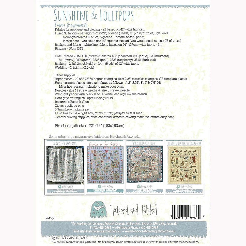 Sunshine & Lollipops Quilt Pattern by Anni Downs