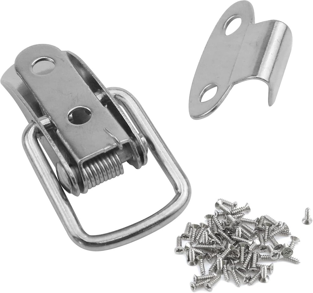 Durable Spring Loaded Box Latch - 6 Stainless Steel Toggle Hasps for Security