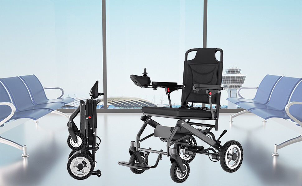 Foldable Electric Powered Mobility Wheelchair Lightweight Motorized Wheel Chair