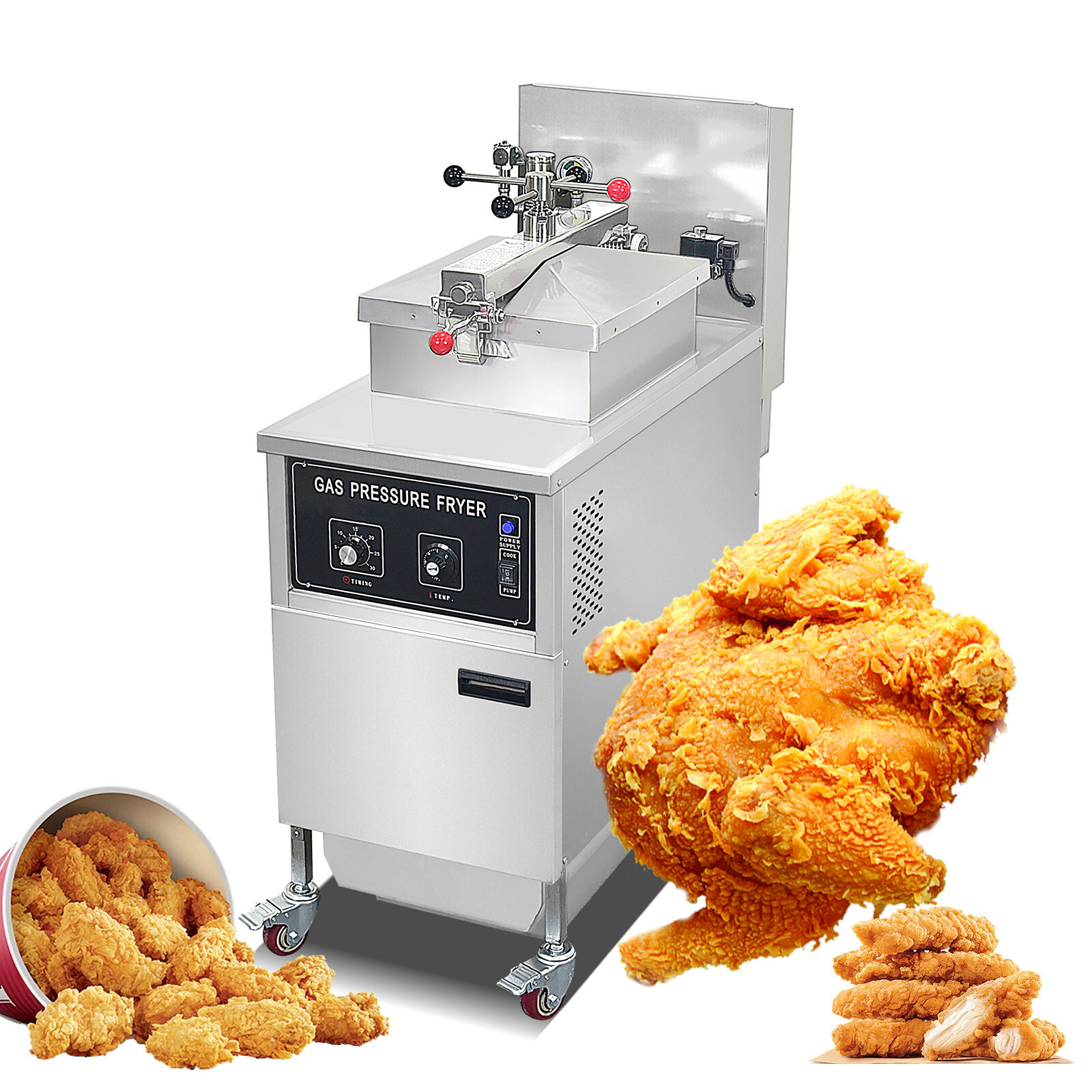 Kolice Commercial 25L Natrual Gas Pressure Deep Fryer with Oil Filtration