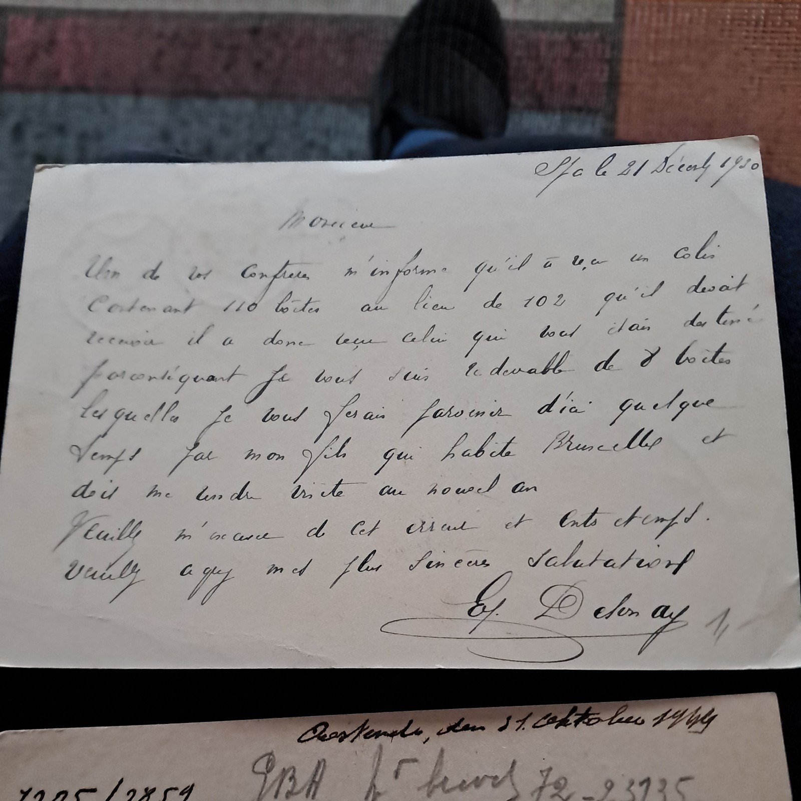 2 x BELGIUM 1930, 1944, Used Postcards