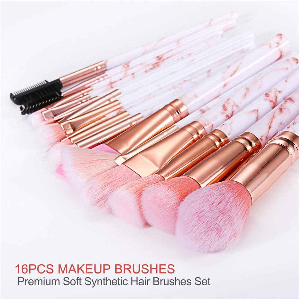 Makeup Brushes Set 16PCS Marble Make up Brushes Foundation Eyeshadow Concealer