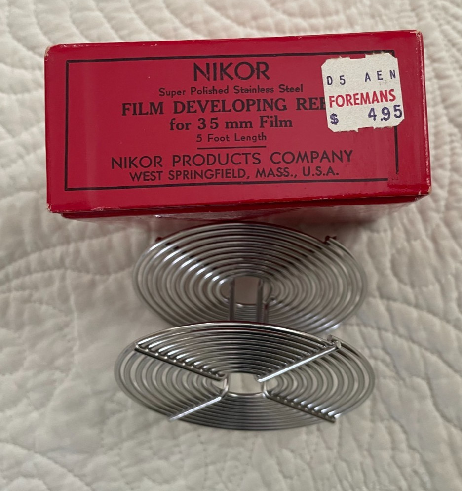 3 Developing tanks, 2 Nikor, Yankee Clipper. Reels, boxes, instructions, viewer