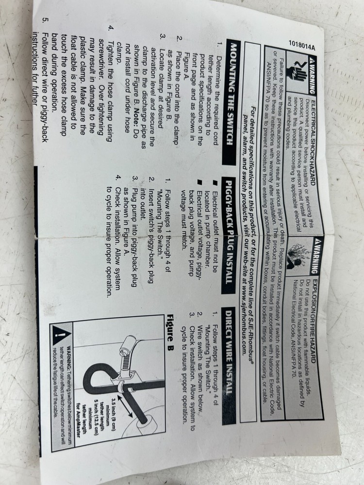 👀 BARNES 15' FLOAT SWITCH 125 VAC 101765