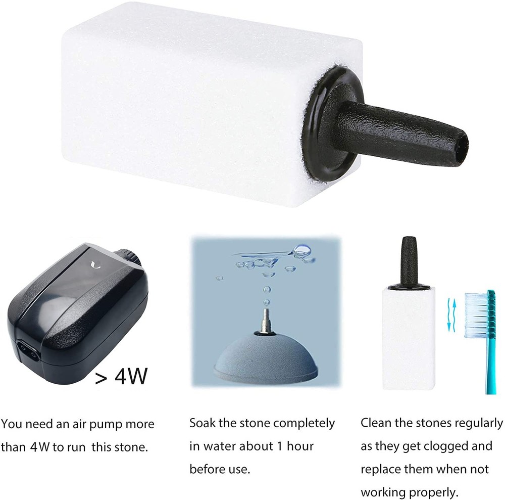Pawfly 1.2 Inch Air Stone White Cuboid Bubble Diffuser in (10 Pack)