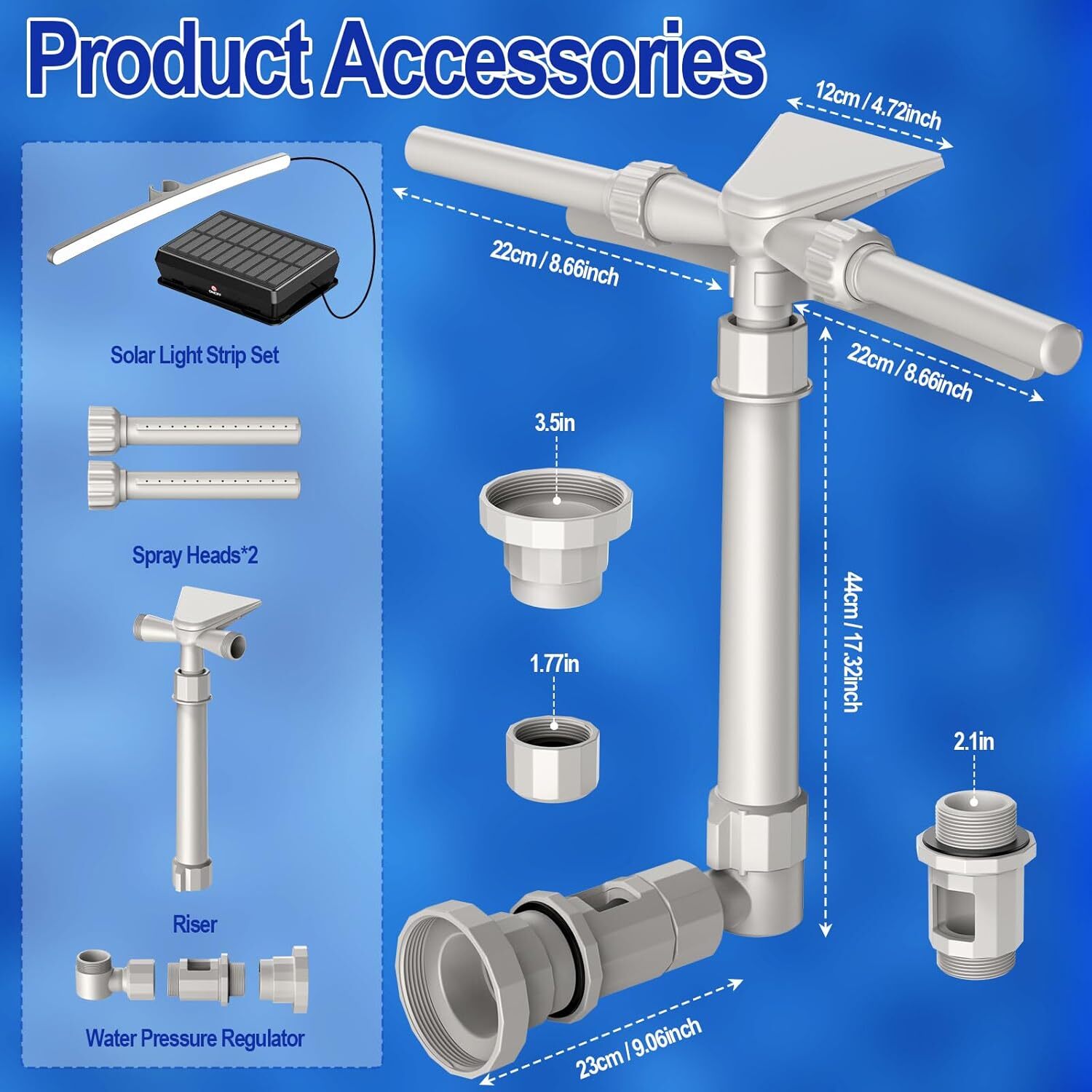 Solar Pool Fountain with 9-Color LED–360° Adjustable Spray for Above Ground Pool