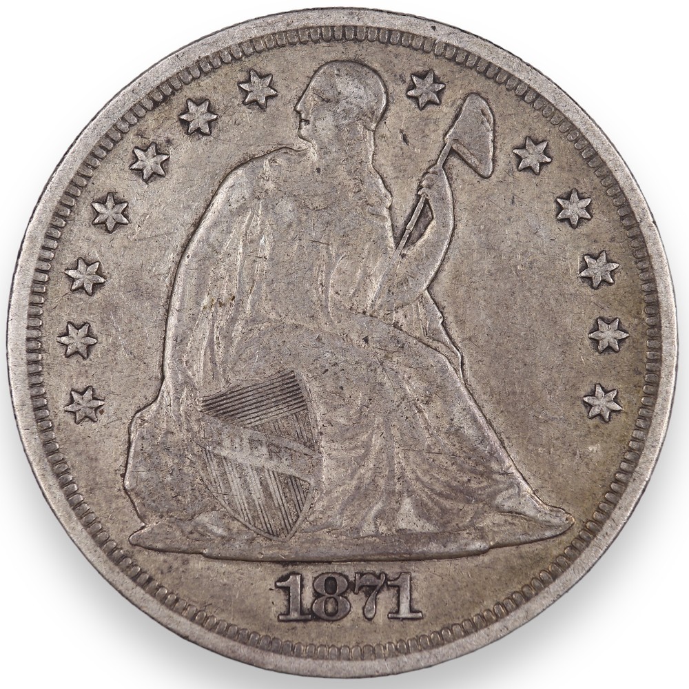 1871 U.S. seated Liberty silver dollar