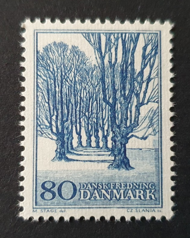 1966 DENMARK DANMARK TREES NORMAL PAPER VF MNH