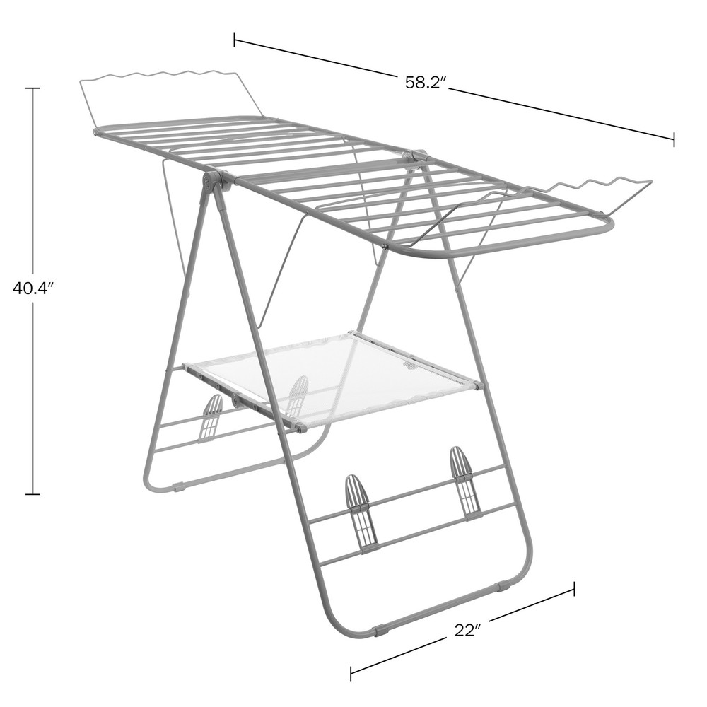 Clothes Drying Rack Portable Laundry Rack Collapsible Clothes Stand, Silver
