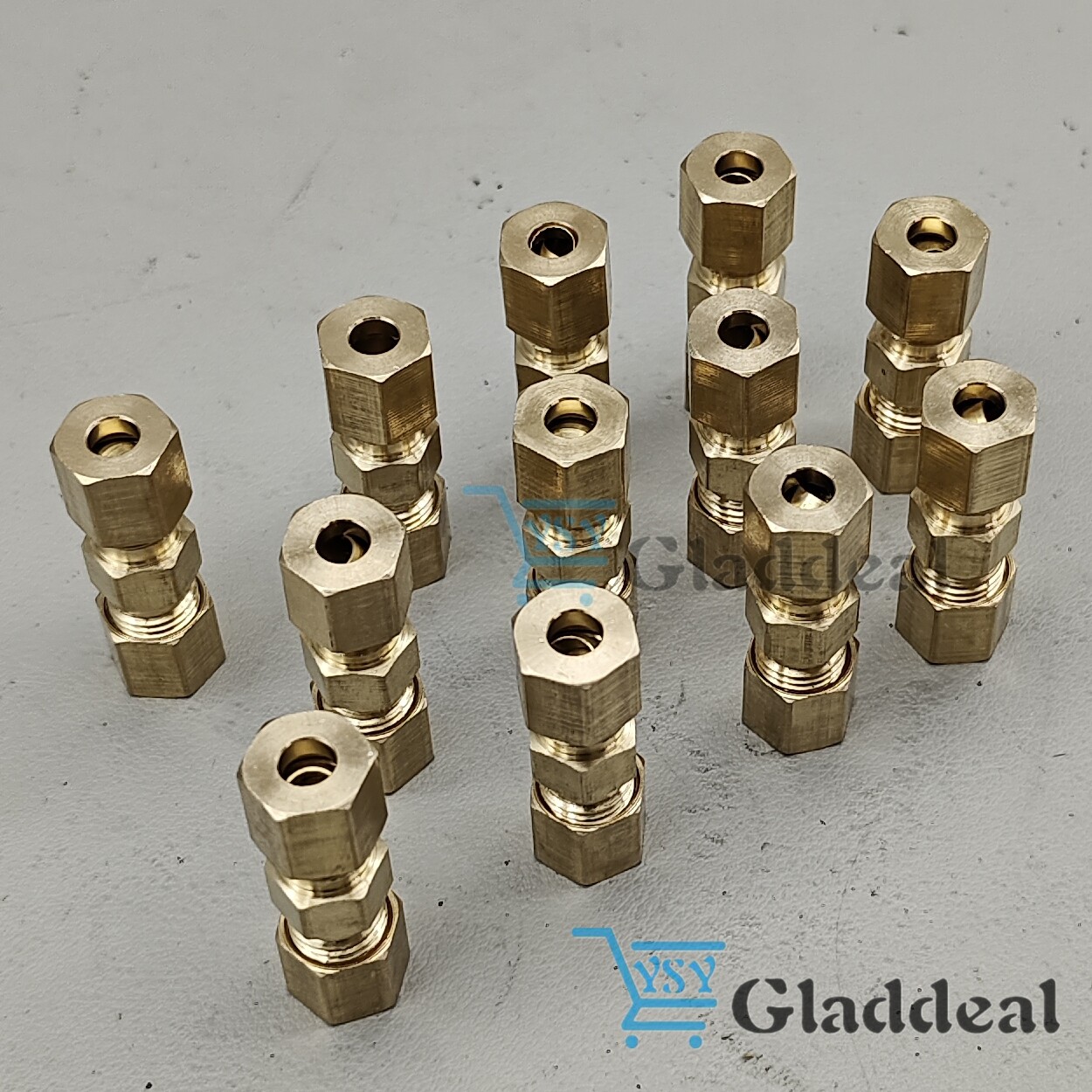 12X Straight Brass Brake Line Inverted Compression Fitting Unions For 3/16" Tube