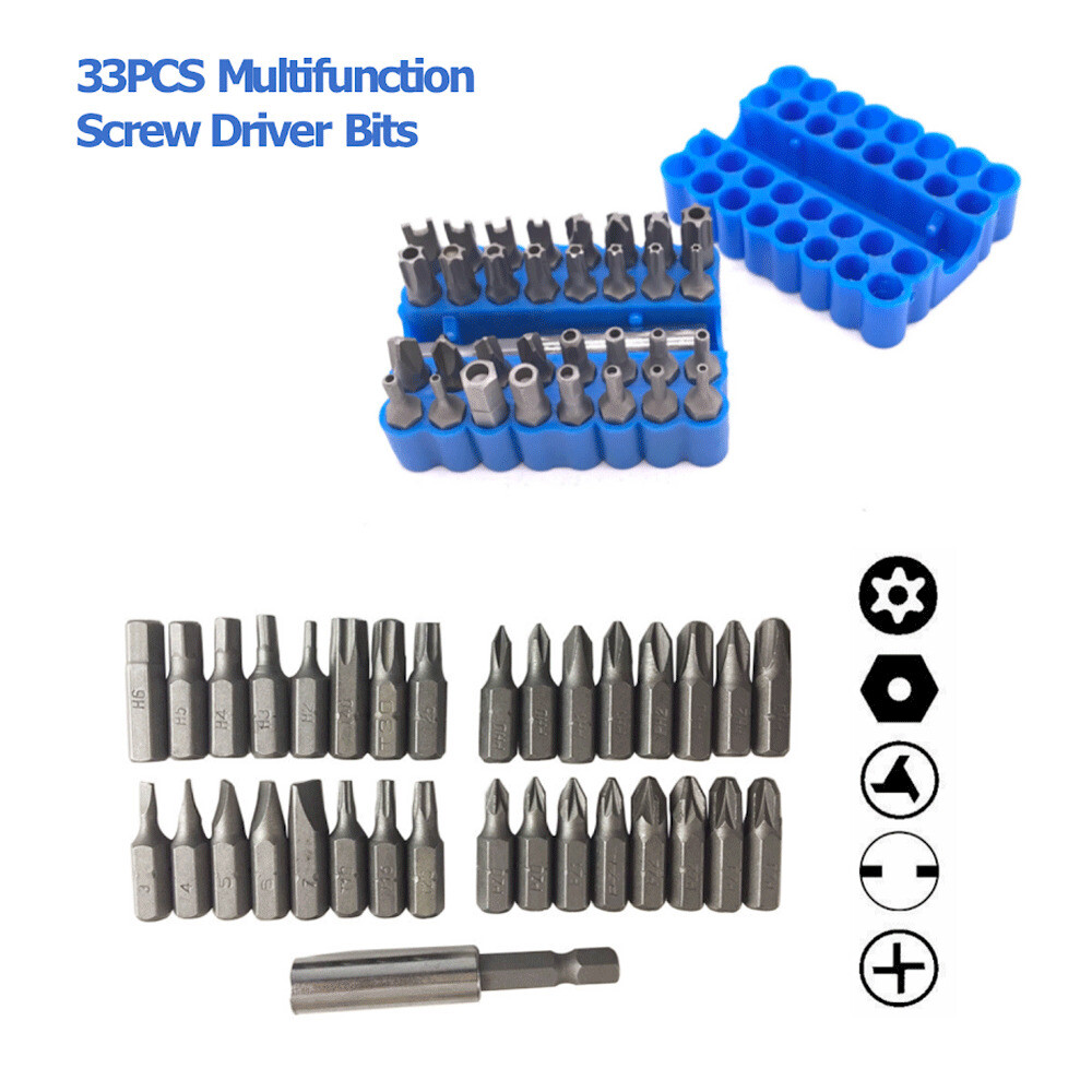 33 Torx Bit Set Tamper Proof Security Torq Hex Star Spanner Tri Wing Screwdriver