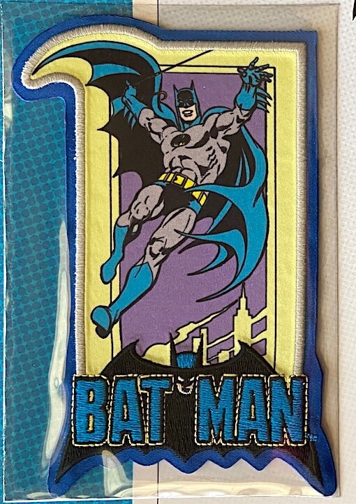 BATMAN PATCH on INFO CARD ~ from Willabee & Ward ~ DC COMICS PATCH COLLECTION