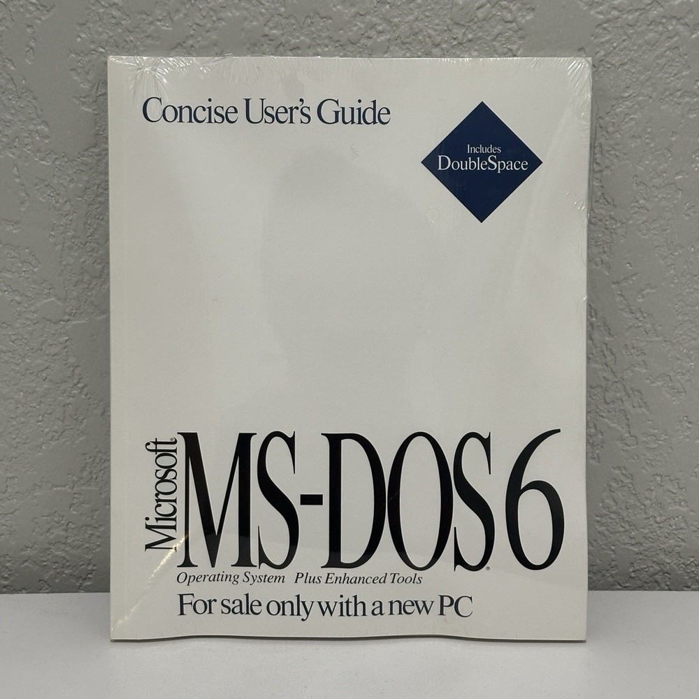 *SEALED* Microsoft MS-DOS 6 3.5" Floppy Concise User's Guide w/ Certificate