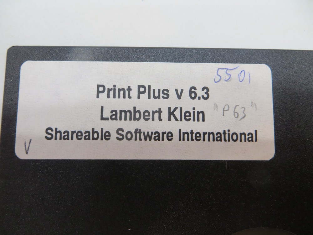 5.25" Floppy Disk PRINT PLUS V 6.3 Lambert Klein Shareable Software disc
