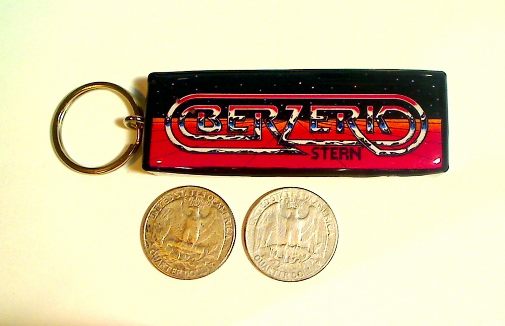 Berzerk Arcade Marquee Coin Door accessory Keychain