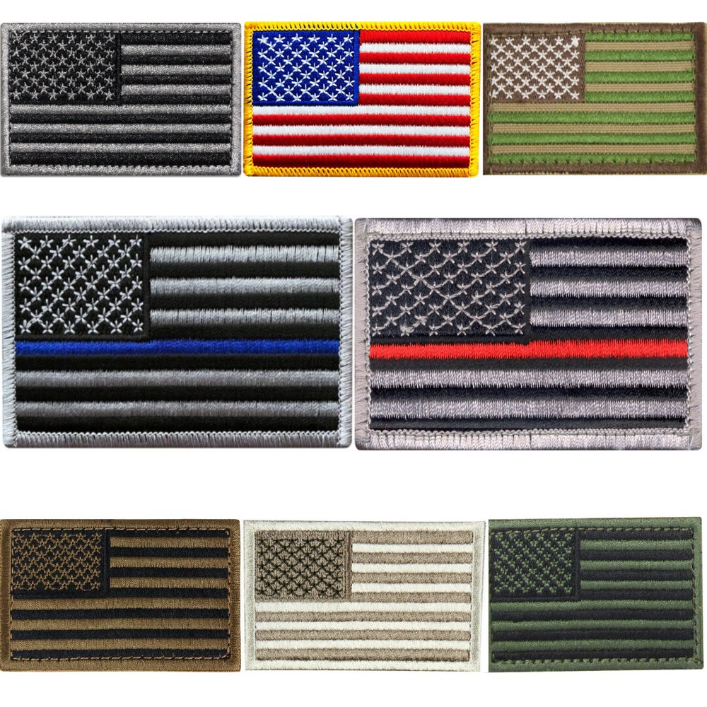 USA American Flag Patch 3x2 Tactical Hook & Loop Military Morale Patch - Left