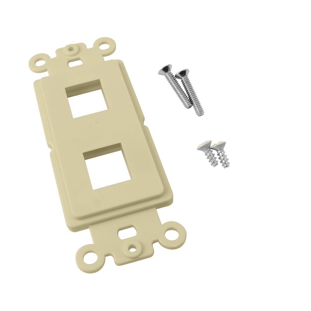 Construct Pro 2-Port Single Gang Keystone Decora Style Insert Strap (Ivory)