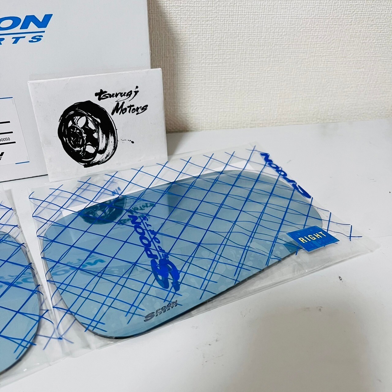 SPOON BLUE WIDE DOOR MIRROR For HONDA INTEGRA DC5 76203-DC5-030 New