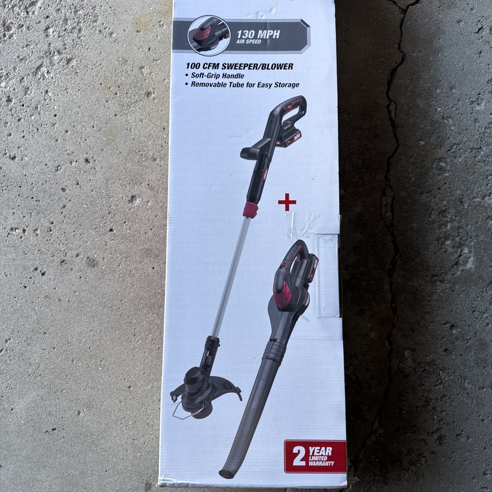 Hyper Tough 20V Max Cordless Combo Kit 10-inch String Trimmer & 130 Mph Sweeper