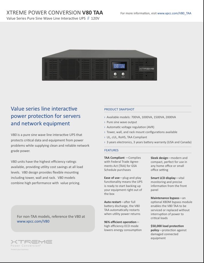 XTREME POWER CONVERSION V80