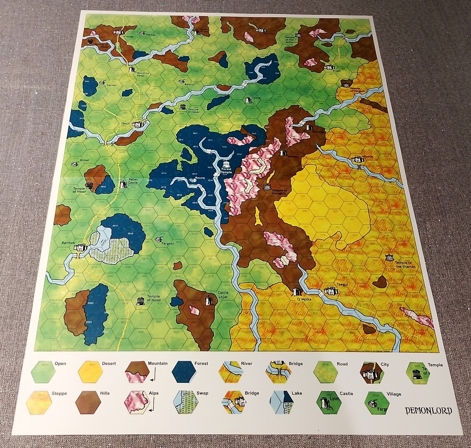 *NEW* DemonLord, Fantasy, Complete game 156 counters +Rules +Quick ref +A2 map.