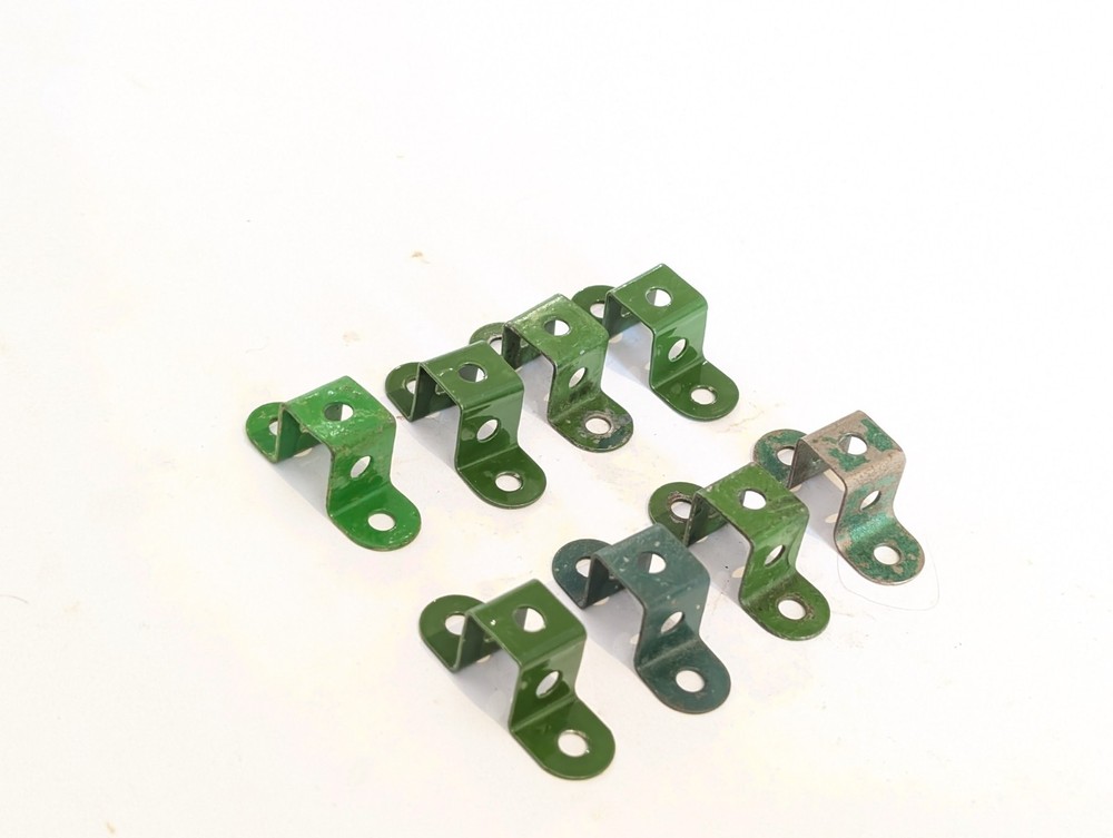 8 X Meccano Part 45 Double Bent Strip Green