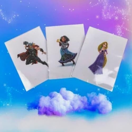 DISNEY 100 CRYSTAL ART STICKER PACK - NEW - 3 STICKERS + CRYSTALS
