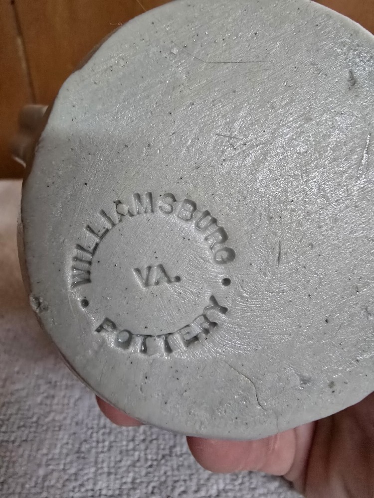 Williamsburg Pottery Blue Flower Creamer Pitcher