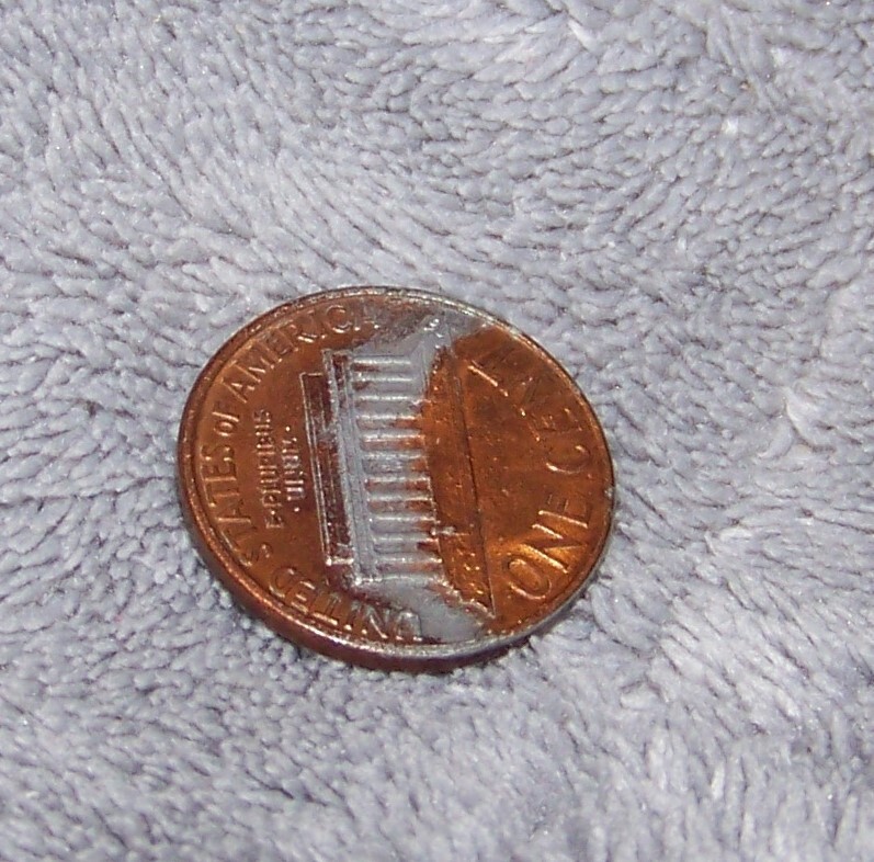 1989 D 1C PARTIAL COPPER LAYER MISSING REVERSE