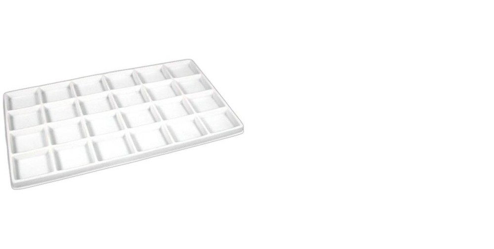 5 Beige 24 Compartment Display Tray Inserts