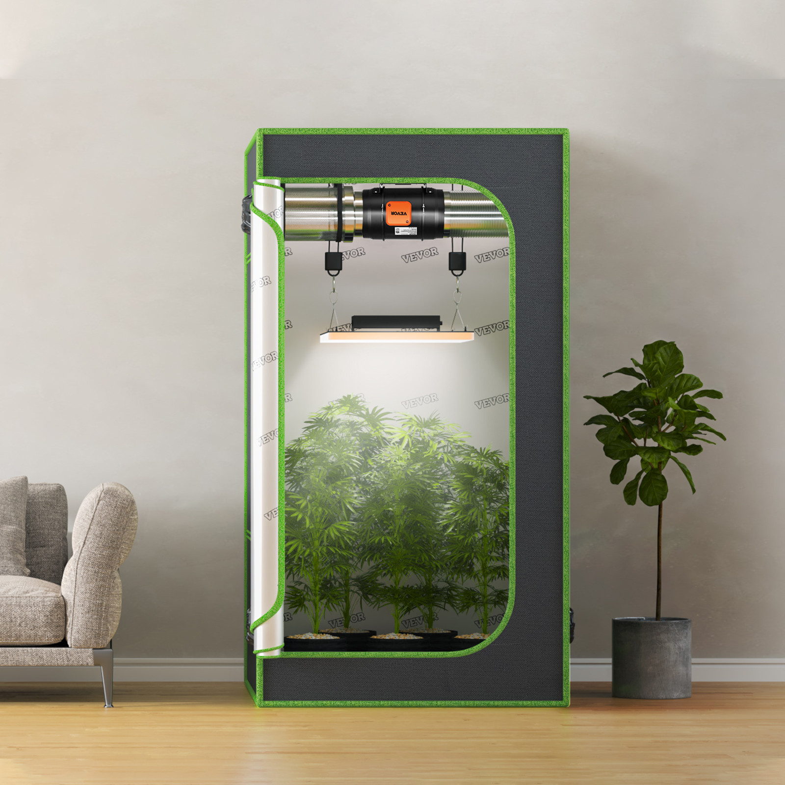 VEVOR 8 Inch Inline Duct Fan HVAC Exhaust Blower Kit, Variable Speed