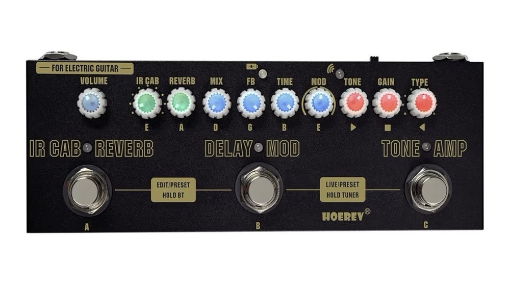 HOEREV Multi Effects Guitar Pedal Delay Reverb Phase Chorus Distortion