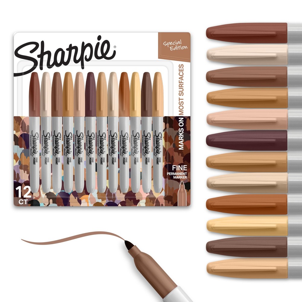 Sharpie Permanent Markers, Special Edition Portrait Colors, Fine Point,