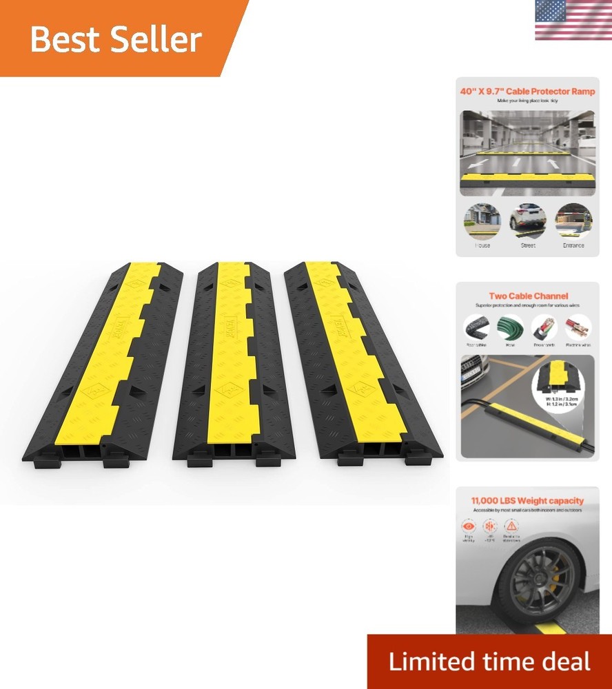 Commercial Grade Cable Protector with Modular Design - Heavy-Duty Traffic Safety