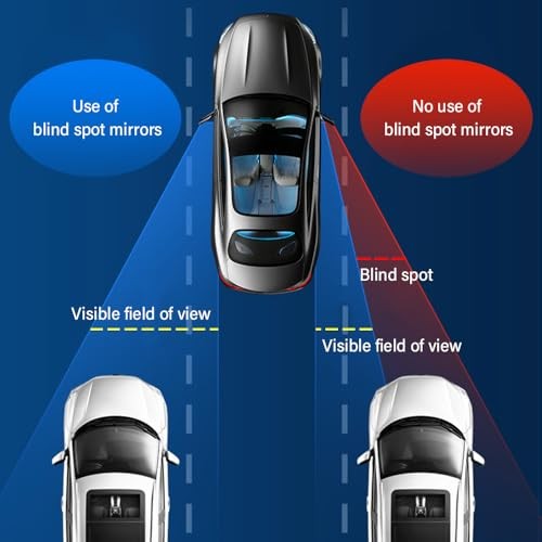 2PCS Suction Cup Car Convex Blind Spot Mirror,360°Adjustable Side Mirror Silver
