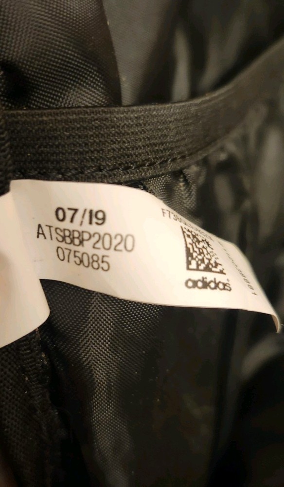 Adidas Softball Baseball Backpack Black Gray Geometric Two Bat Holder Adjustable