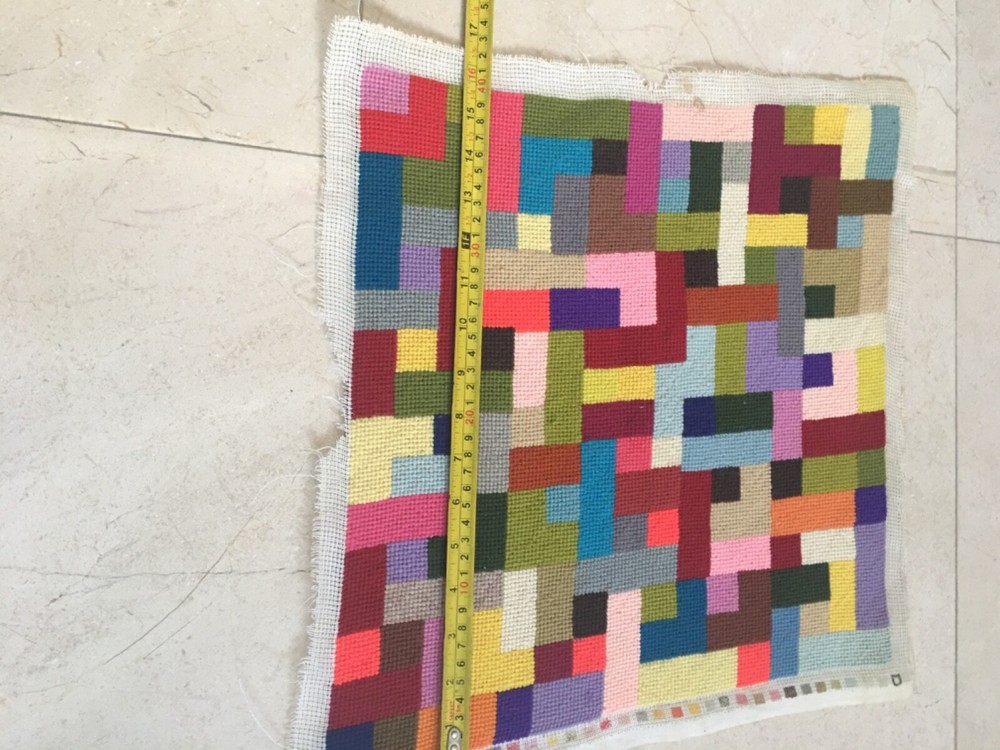 Finished Needlepoint Tetris Completed 15"x15"