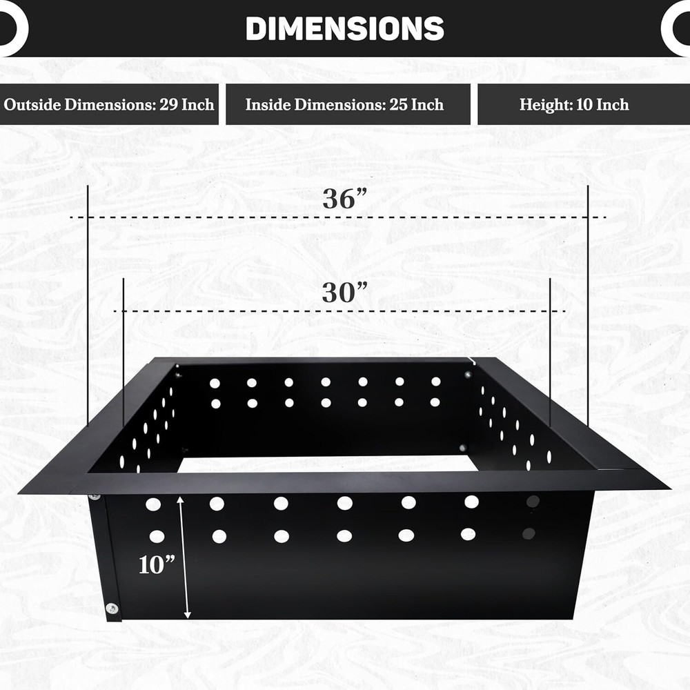 FEBTECH Smokeless Fire Pit Insert 36" OD & 30" ID with Heat Resistant Coating