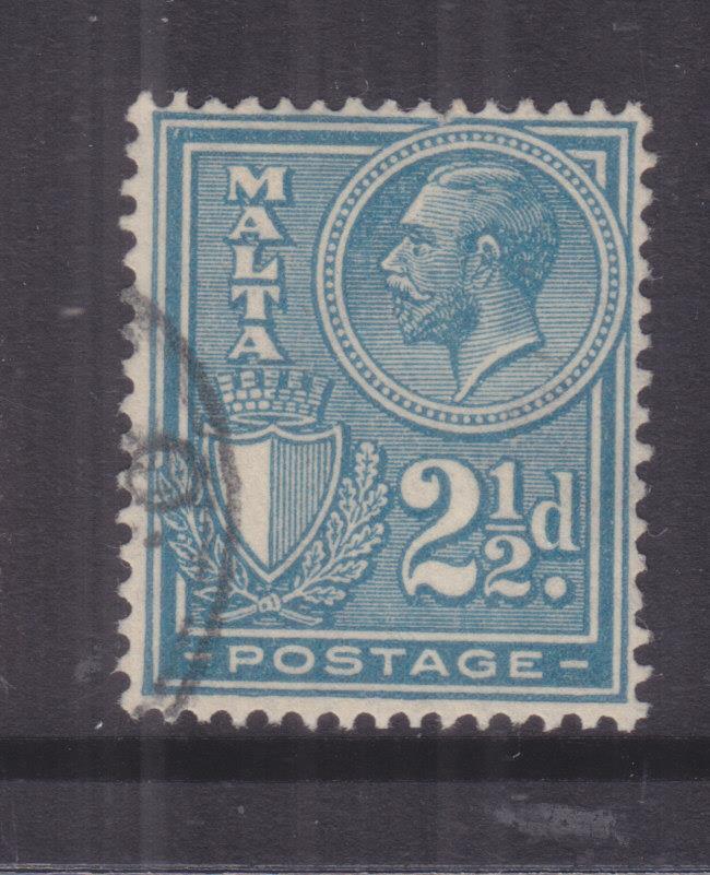 MALTA, 1927 KGV POSTAGE, 2 1/2d. Blue, used.