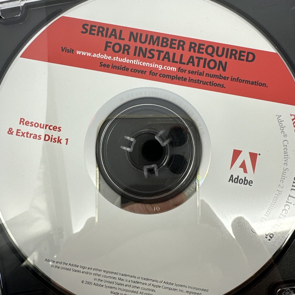 Adobe Creative Suite 2 Premium Mac Student Licensing Disc Set Only VG