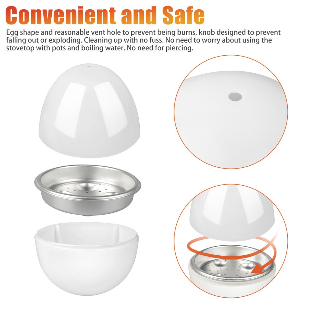 Microwave Egg Boiler Cooker 4 Eggs Pod Detaches Shell Steamer Kitchen Cook Tool