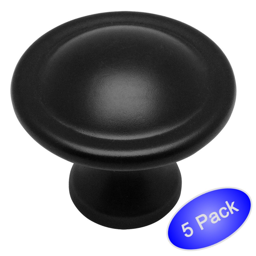 *5 Pack* Cosmas Cabinet Hardware Flat / Matte Black Knobs #4539FB